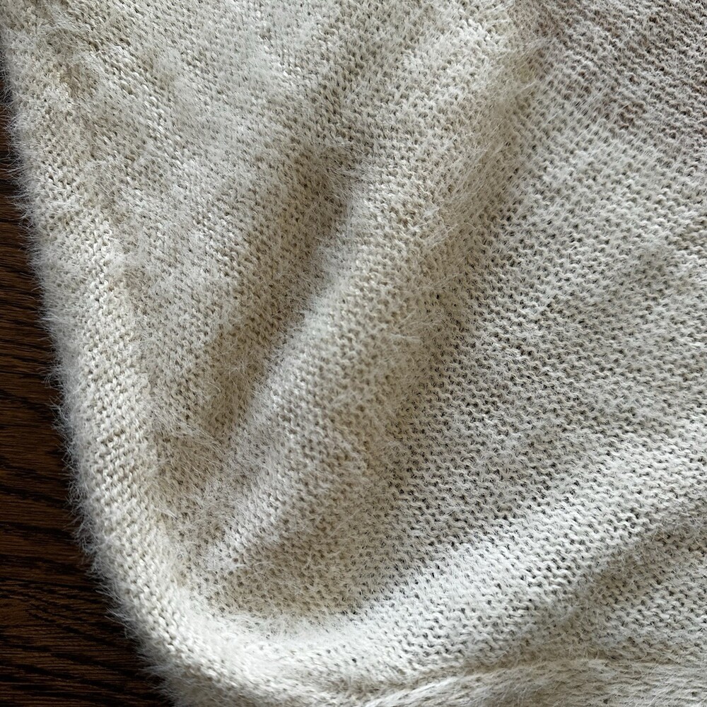 Maurices Plus Size Eyelash Striped  Open Cardigan Plus Size 0X Cream Sweater - Picture 12 of 15